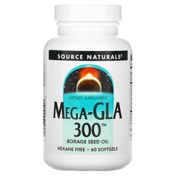 Mega-GLA 300, 60 мягких капсул Source Naturals