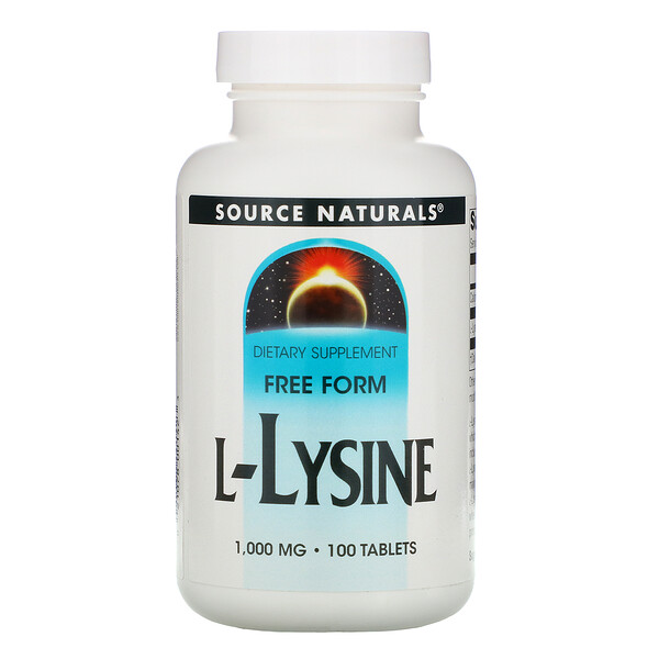 L-лизин, 1000 мг, 100 таблеток Source Naturals