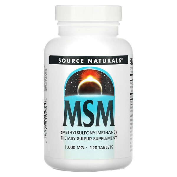 MSM - 1000 мг - 120 таблеток - Source Naturals Source Naturals