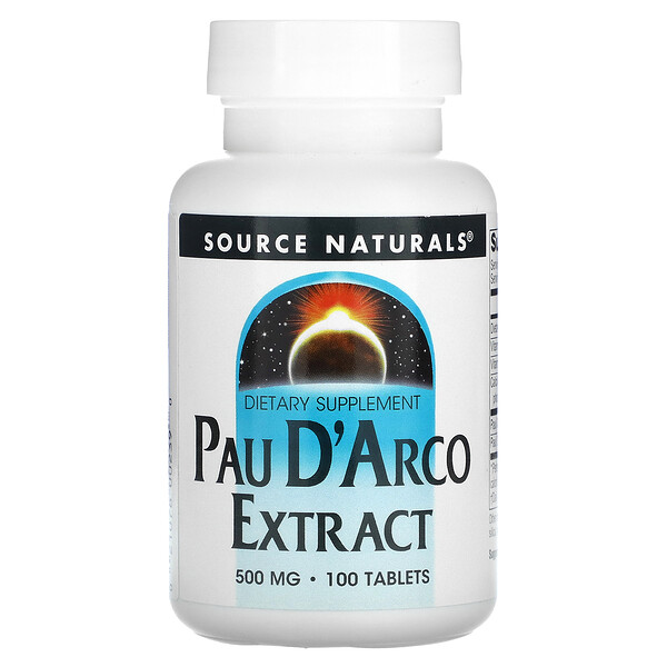 Экстракт пау д'арко, 500 мг, 100 таблеток Source Naturals