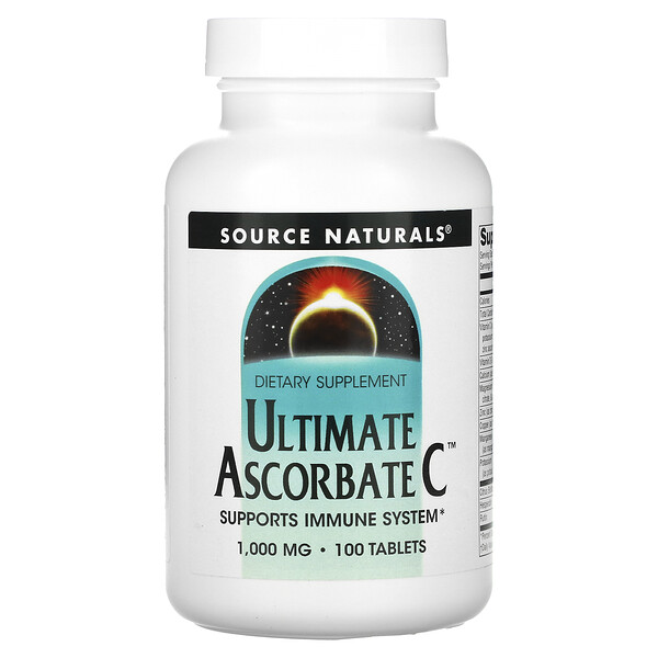 Ultimate Ascorbate C, 1,000 mg, 100 Tablets (Таблетки) Source Naturals