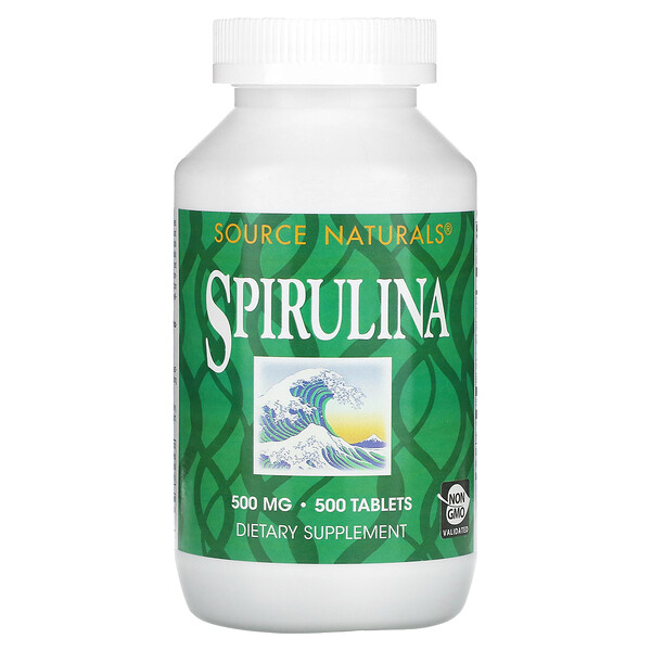 Спирулина, 500 мг, 500 таблеток Source Naturals