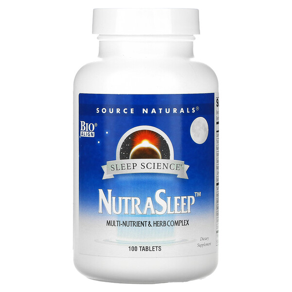 NutraSleep, 100 таблеток, витаминно-минеральный и травяной комплекс для здорового сна Source Naturals