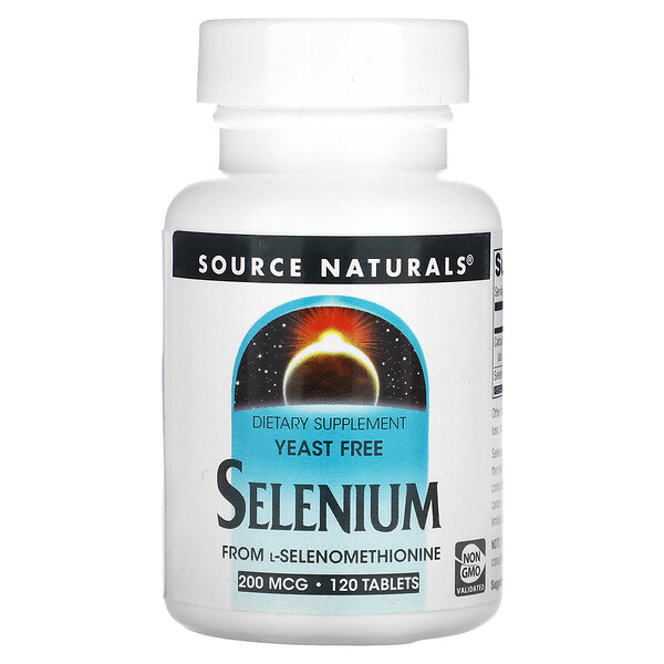 Селен из L-селенометионина, 200 мкг, 120 таблеток Source Naturals