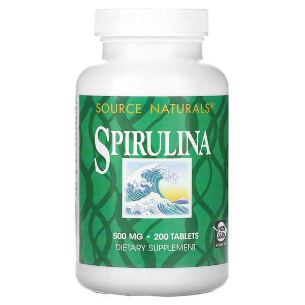 Спирулина - 500 мг - 200 таблеток - Source Naturals Source Naturals