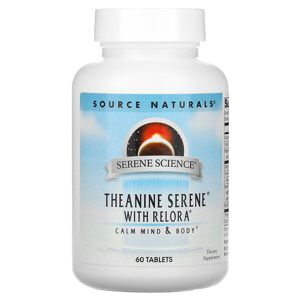 Serene Science, Theanine Serene с релорой, 60 таблеток Source Naturals