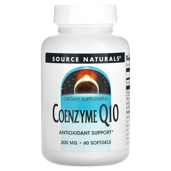 Коэнзим Q10, 200 мг, 60 мягких таблеток Source Naturals