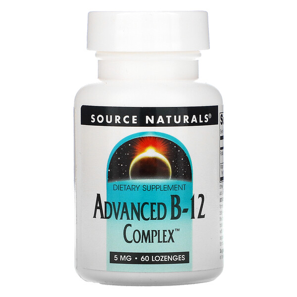 Расширенный комплекс B-12, 5 мг, 60 пастилок Source Naturals