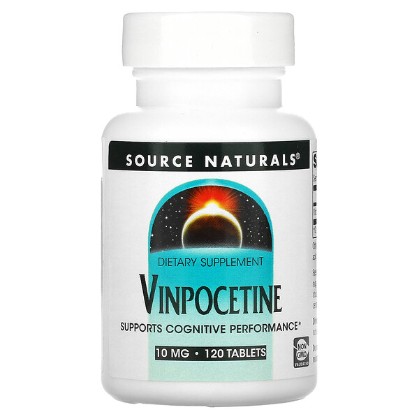 Винпоцетин, 10 мг, 120 таблеток Source Naturals
