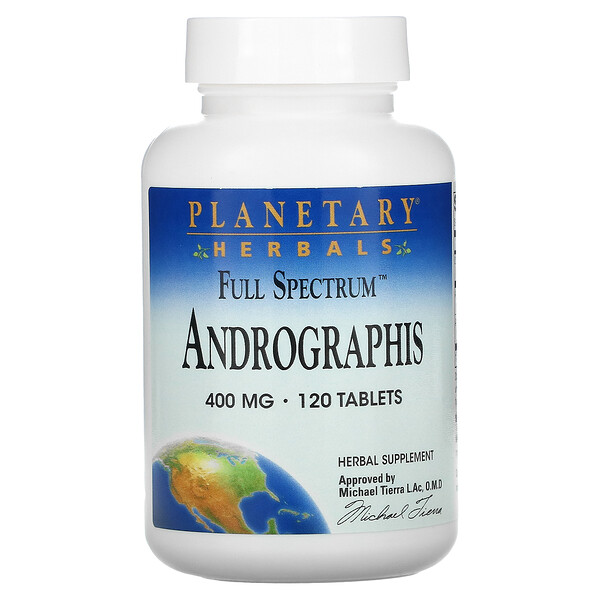Full Spectrum Andrographis, 400 мг, 120 таблеток Planetary Herbals
