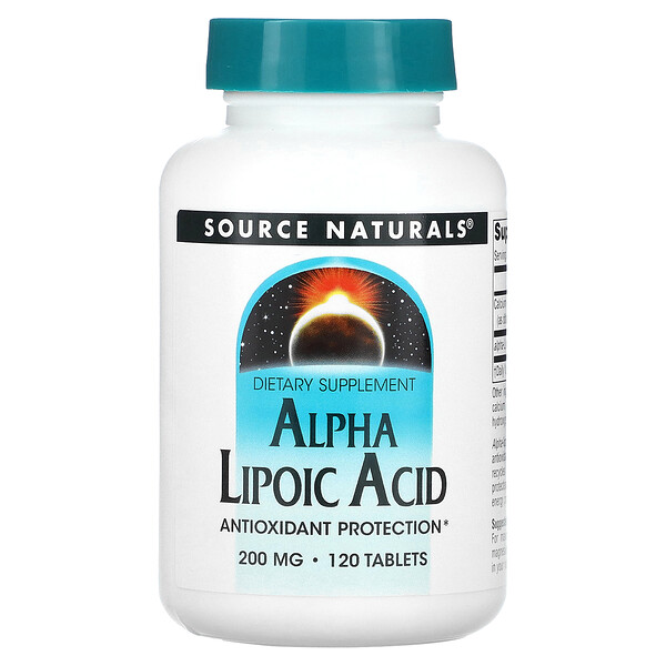 Альфа-липоевая кислота - 200 мг - 120 таблеток - Source Naturals Source Naturals
