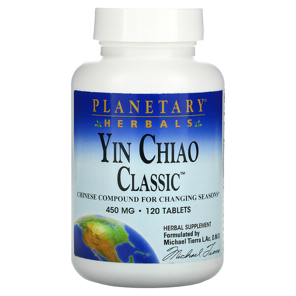 Yin Chiao Classic, 450 мг, 120 таблеток Planetary Herbals