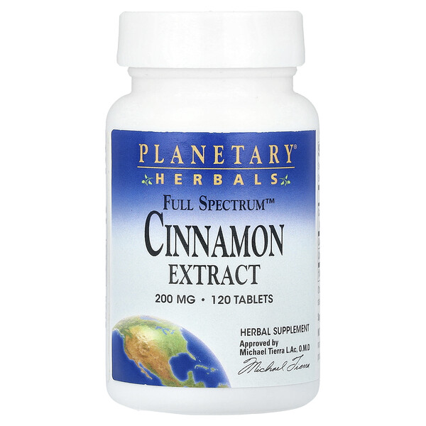 Full Spectrum™ Cinnamon Extract, 400 mg, 120 Tablets (Таблетки) (200 mg per Tablet) Planetary Herbals