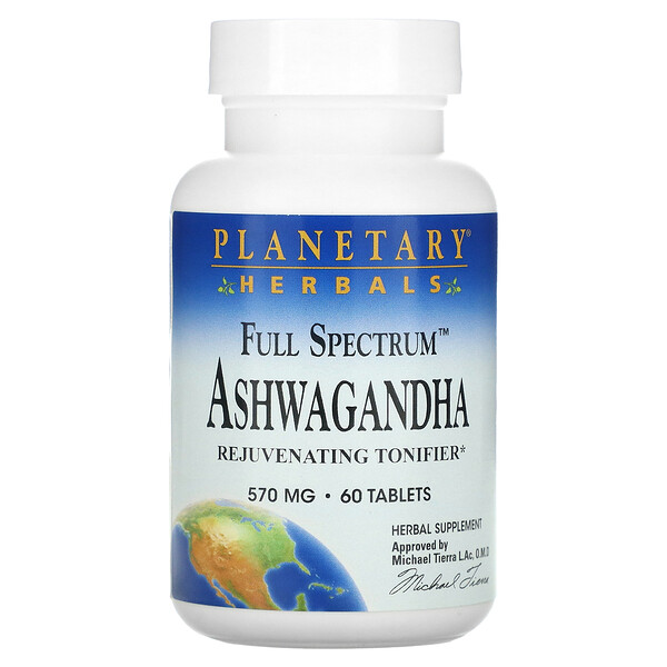 Ашваганда полного спектра - 570 мг - 60 таблеток - Planetary Herbals Planetary Herbals