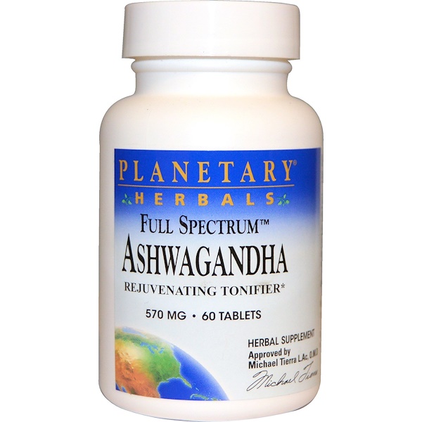 Full Spectrum Ashwagandha, 570 мг, 60 таблеток Planetary Herbals