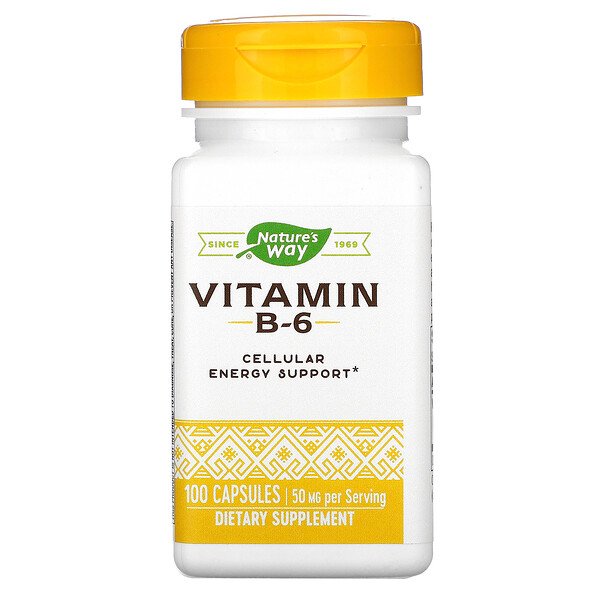 Витамин B-6, 50 мг, 100 капсул Nature's Way