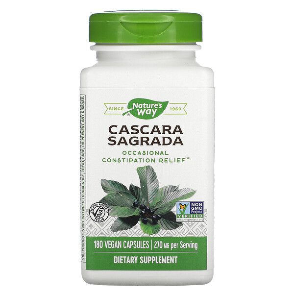 Cascara Sagrada, 270 mg, 180 Vegan Capsules (Веганские капсулы) Nature's Way