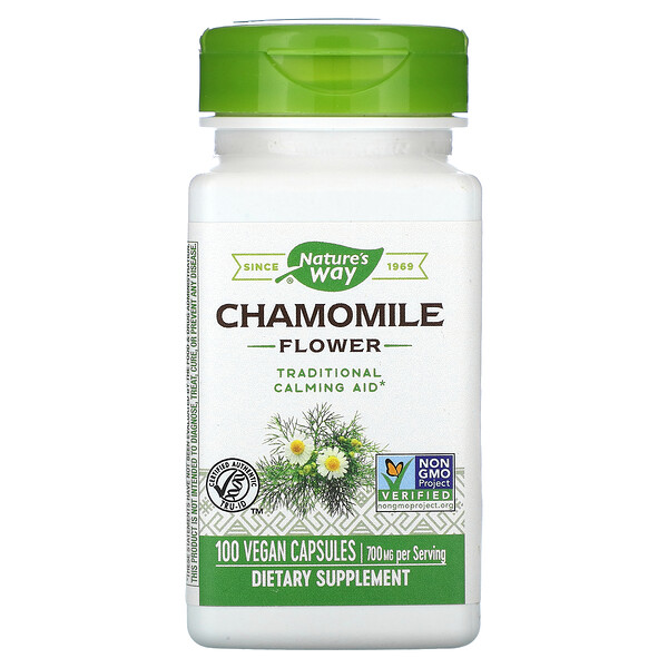 Chamomile Flower, 700 mg, 100 Vegan Capsules (Веганские капсулы) (350 mg per Capsule) Nature's Way