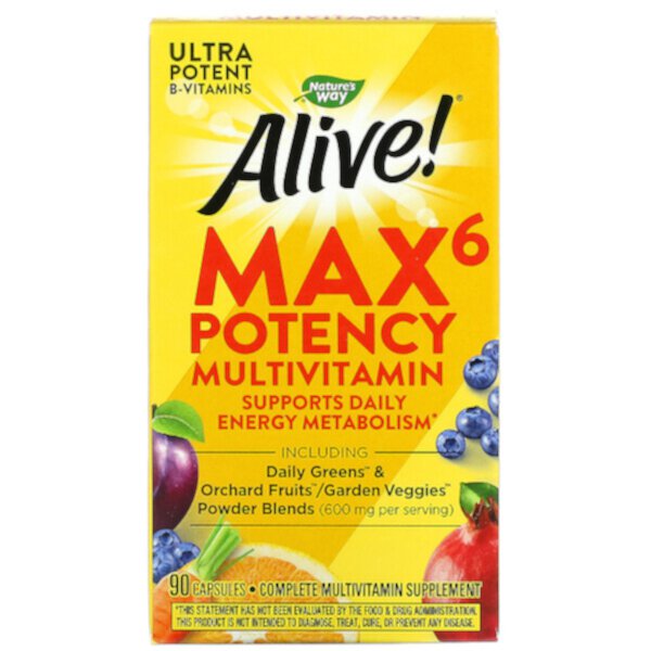 Живой! Мультивитамины Max6 Potency, 90 капсул Nature's Way