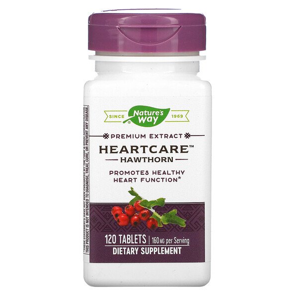 HeartCare, Боярышник, 160 мг, 120 таблеток (80 мг на таблетку) Nature's Way