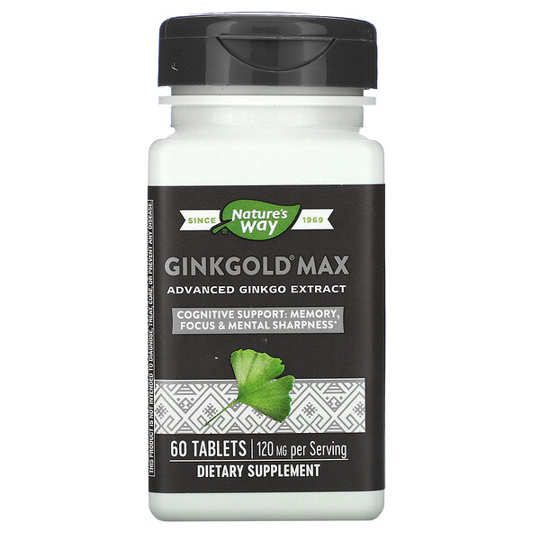 Ginkgold Max, 120 мг, 60 таблеток Nature's Way