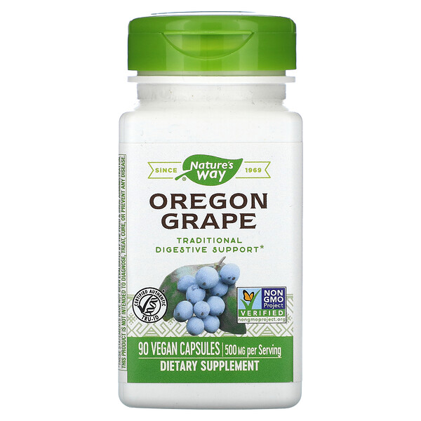 Орегонский виноград, 500 мг, 90 веганских капсул Nature's Way