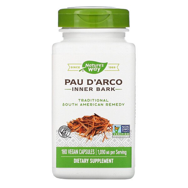Pau d'Arco, Внутренняя кора, 545 мг, 180 веганских капсул Nature's Way