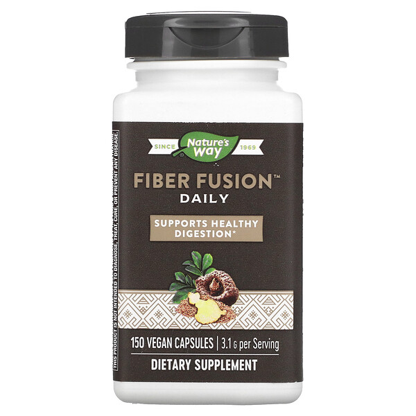 Fiber Fusion Daily 150 веганских капсул по 3 г для поддержки пищеварения Nature's Way