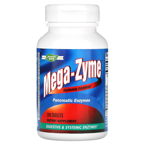Mega-Zyme, Системные ферменты, 200 таблеток Nature's Way