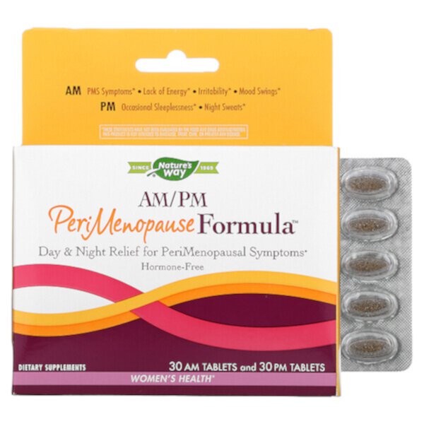 AM/PM PeriMenopause Formula, 60 таблеток Nature's Way