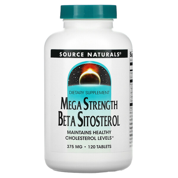 Бета-Ситостерол Мега Сила - 375 мг - 120 таблеток - Source Naturals Source Naturals