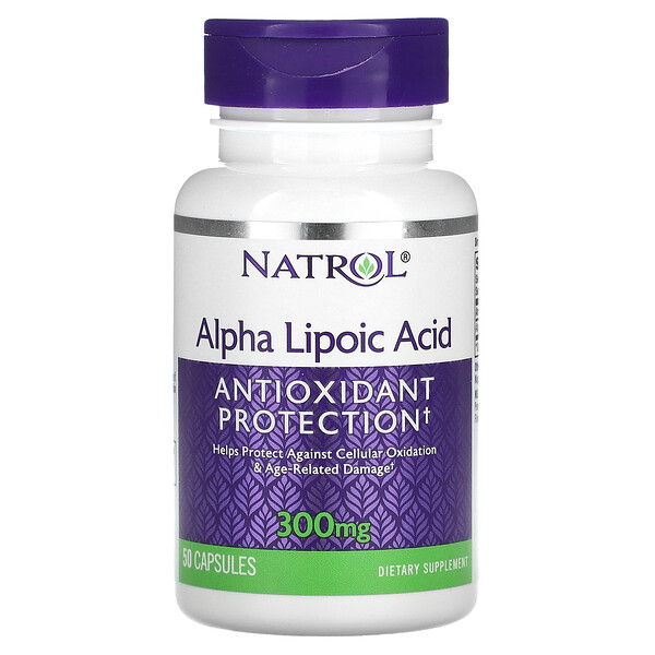 Альфа-липоевая кислота - 300 мг - 50 капсул - Natrol Natrol