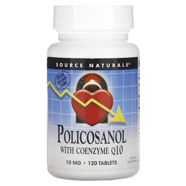 Policosanol с коэнзимом Q10 - 10 мг - 120 таблеток - Source Naturals Source Naturals