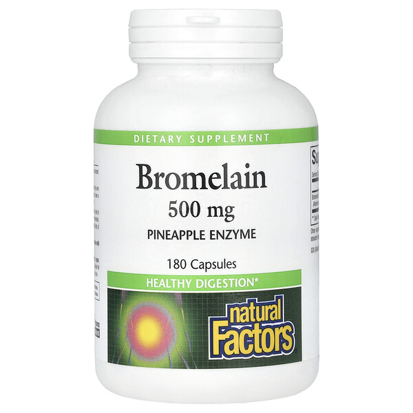 Бромелаин - 500 мг - 180 капсул - Natural Factors Natural Factors