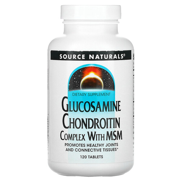 Глюкозамин-хондроитиновый комплекс с МСМ, 120 таблеток Source Naturals