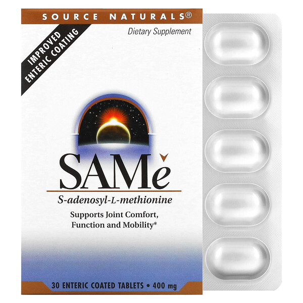 SAMe, 400 мг, 30 энтеросолубильных таблеток - Source Naturals Source Naturals