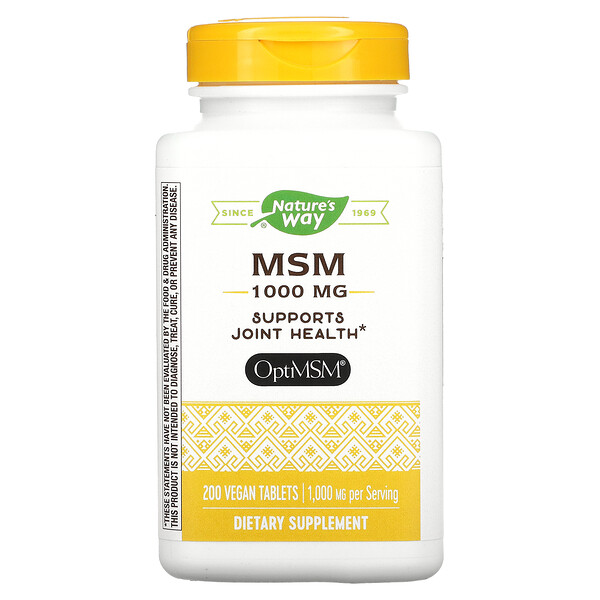 МСМ, 1000 мг, 200 веганских таблеток Nature's Way