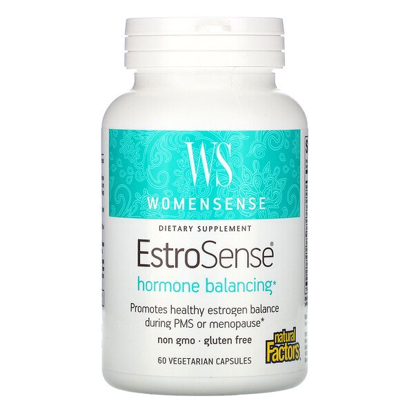 WomenSense, EstroSense, гормональный баланс, 60 вегетарианских капсул Natural Factors