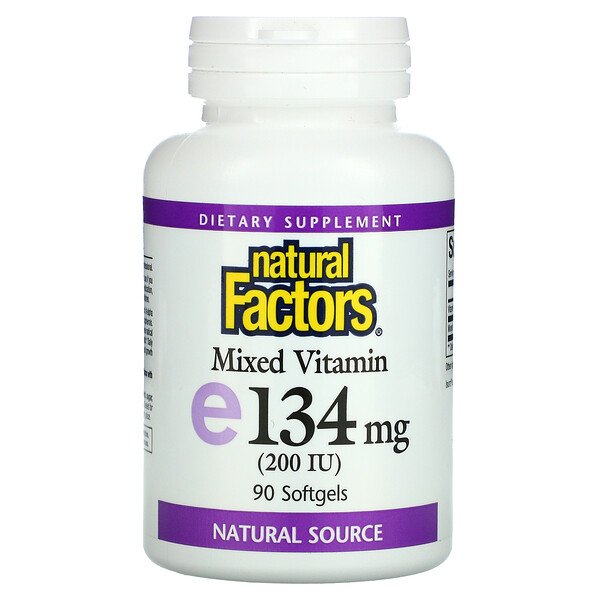 Смешанный Витамин E - 134 мг (200 МЕ) - 90 мягких капсул - Natural Factors Natural Factors
