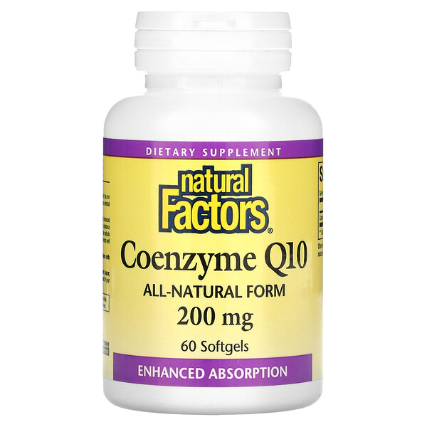 Коэнзим Q10 - 200 мг - 60 мягких капсул - Natural Factors Natural Factors