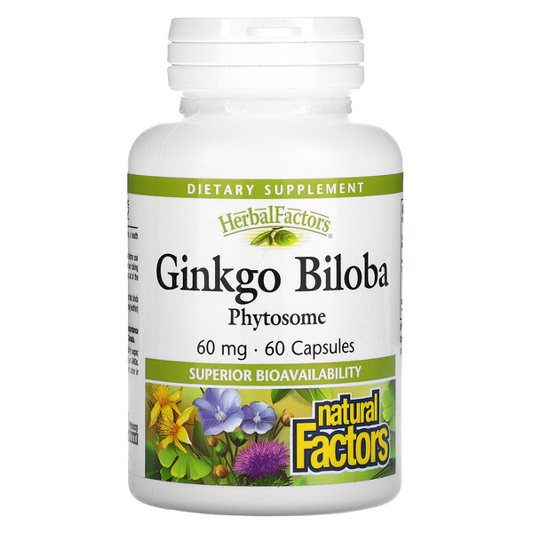 Гинкго Билоба Фитосома - 60 мг - 60 капсул - Natural Factors Natural Factors