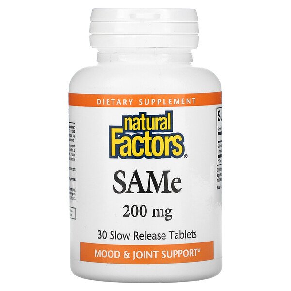 SAMe (Дисульфат Тозилат) - 200 мг - 30 таблеток медленного высвобождения - Natural Factors Natural Factors