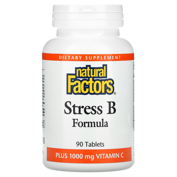 Stress B Formula, плюс 1000 мг витамина С, 90 таблеток Natural Factors