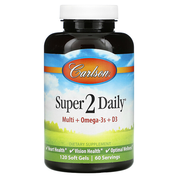 Super 2 Daily, 120 мягких желатиновых капсул Carlson
