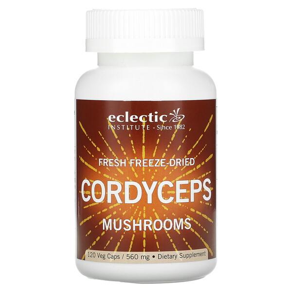 Свежие сублимированные грибы кордицепса, 560 мг, 120 растительных капсул Eclectic Institute