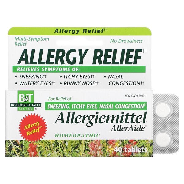 Allergy Relief, Allergiemittel AllerAide, 40 таблеток Boericke & Tafel