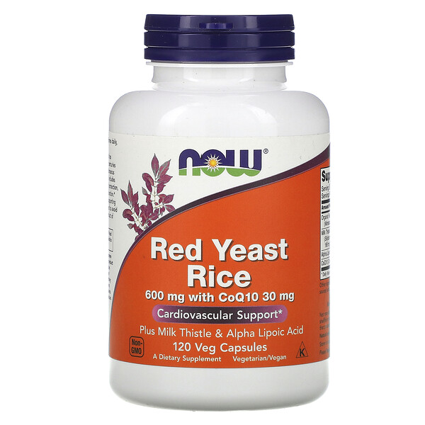 Красный дрожжевой рис, 120 растительных капсул NOW Foods