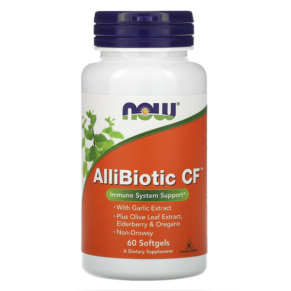 AlliBiotic CF, 60 мягких таблеток NOW Foods