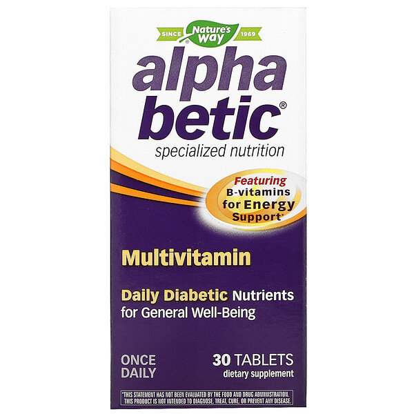 Alpha Betic, Мультивитамин - 30 таблеток - Nature's Way Nature's Way