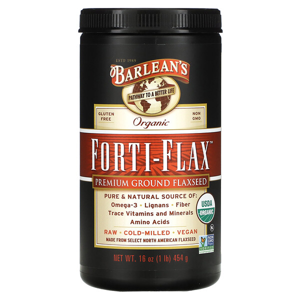 Organic Forti-Flax, Льняное семя премиум-класса, 16 унций (454 г) Barlean's